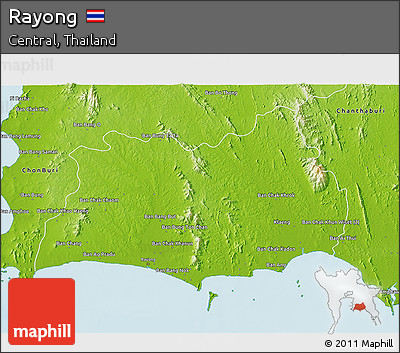 Physical 3D Map of Rayong