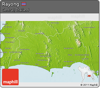 Physical 3D Map of Rayong