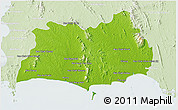 Physical 3D Map of Rayong, lighten