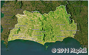Satellite 3D Map of Rayong, darken