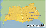 Savanna Style 3D Map of Rayong, single color outside
