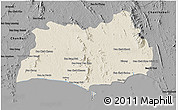Shaded Relief 3D Map of Rayong, darken, desaturated