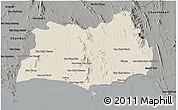 Shaded Relief 3D Map of Rayong, darken, semi-desaturated