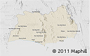 Shaded Relief 3D Map of Rayong, lighten, desaturated