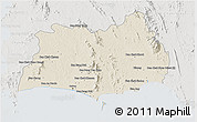 Shaded Relief 3D Map of Rayong, lighten, semi-desaturated