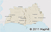 Shaded Relief 3D Map of Rayong, single color outside