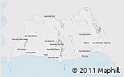 Silver Style 3D Map of Rayong, single color outside