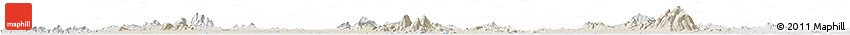 Shaded Relief Horizon Map of Rayong, lighten, desaturated
