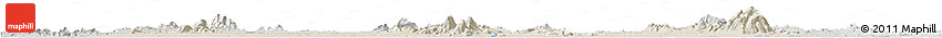 Shaded Relief Horizon Map of Rayong, semi-desaturated