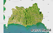 Satellite Map of Rayong, single color outside