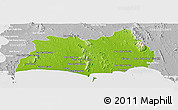 Physical Panoramic Map of Rayong, lighten, desaturated