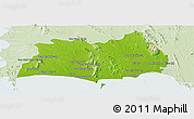 Physical Panoramic Map of Rayong, lighten