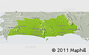 Physical Panoramic Map of Rayong, lighten, semi-desaturated