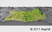 Satellite Panoramic Map of Rayong, desaturated