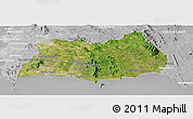 Satellite Panoramic Map of Rayong, lighten, desaturated