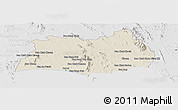 Shaded Relief Panoramic Map of Rayong, lighten, desaturated