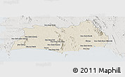 Shaded Relief Panoramic Map of Rayong, lighten, semi-desaturated