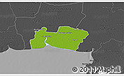 Physical 3D Map of Samut Prakan, darken, desaturated