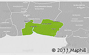 Physical 3D Map of Samut Prakan, lighten, desaturated