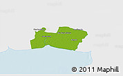Physical 3D Map of Samut Prakan, single color outside