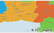 Political 3D Map of Samut Prakan
