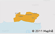 Political 3D Map of Samut Prakan, single color outside