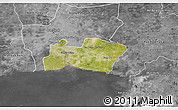 Satellite 3D Map of Samut Prakan, desaturated
