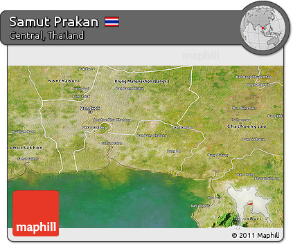 Satellite 3D Map of Samut Prakan