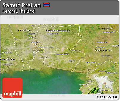 Satellite 3D Map of Samut Prakan