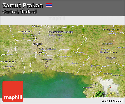 Satellite 3D Map of Samut Prakan