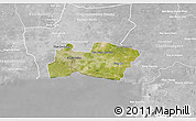 Satellite 3D Map of Samut Prakan, lighten, desaturated