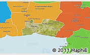 Satellite 3D Map of Samut Prakan, political outside