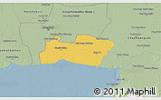 Savanna Style 3D Map of Samut Prakan