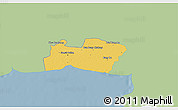 Savanna Style 3D Map of Samut Prakan, single color outside