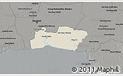 Shaded Relief 3D Map of Samut Prakan, darken, semi-desaturated