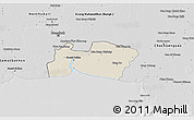 Shaded Relief 3D Map of Samut Prakan, desaturated