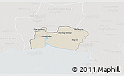 Shaded Relief 3D Map of Samut Prakan, lighten, semi-desaturated