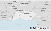 Silver Style 3D Map of Samut Prakan