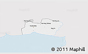 Silver Style 3D Map of Samut Prakan, single color outside
