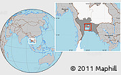 Gray Location Map of Samut Prakan, highlighted country, highlighted parent region