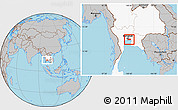 Gray Location Map of Samut Prakan, highlighted country