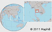 Gray Location Map of Samut Prakan, highlighted parent region, within the entire country