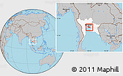 Gray Location Map of Samut Prakan, highlighted parent region