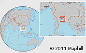 Gray Location Map of Samut Prakan