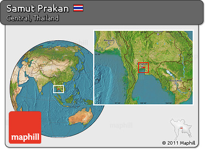 Satellite Location Map of Samut Prakan