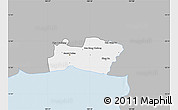 Gray Map of Samut Prakan, single color outside