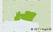 Physical Map of Samut Prakan, lighten