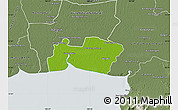 Physical Map of Samut Prakan, semi-desaturated