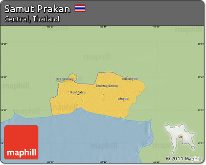 Savanna Style Map of Samut Prakan, single color outside