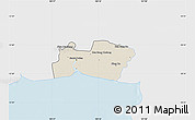 Shaded Relief Map of Samut Prakan, single color outside